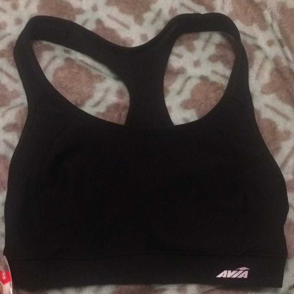 Small black wire-free sport bra